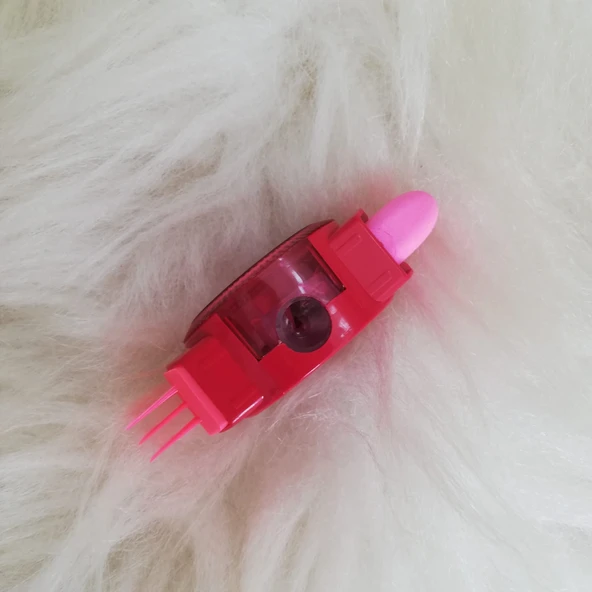 Pembe Saat Tasarım Kalemtraş ve Silgi - Resim 2