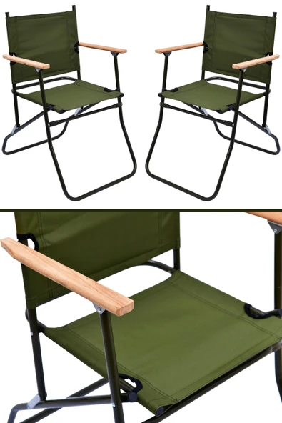 2 Adet 120 Kg kapasiteli Katlanır Kamp Sandalyesi ve 45 x 60 Kamp Sehpası-2-AS-BEY - Resim 6