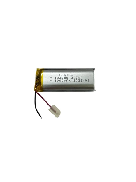 102050 3.7V 1000mAh Li-Polymer Pil (Devreli/1.5A) - 1