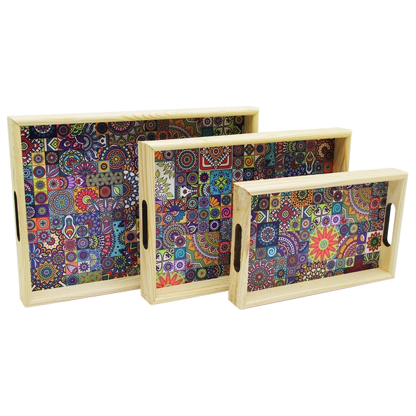 3 BOY AHŞAP TEPSİ DESENLİ ZEMİN 16X26 - 21X31 - 24X34CM (5232) - 1