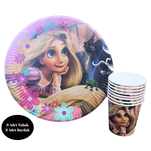 Rapunzel Karton Tabak Bardak 8 li Set