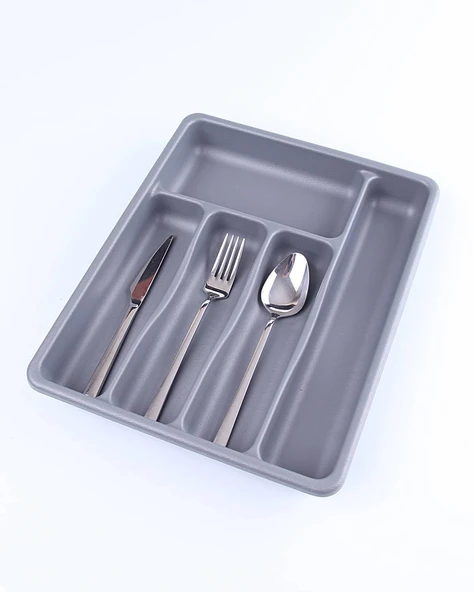GRİ - 5 BÖLMELİ ÇEKMECE İÇİ KAŞIKLIK 36x29x5cm (5232) - 1