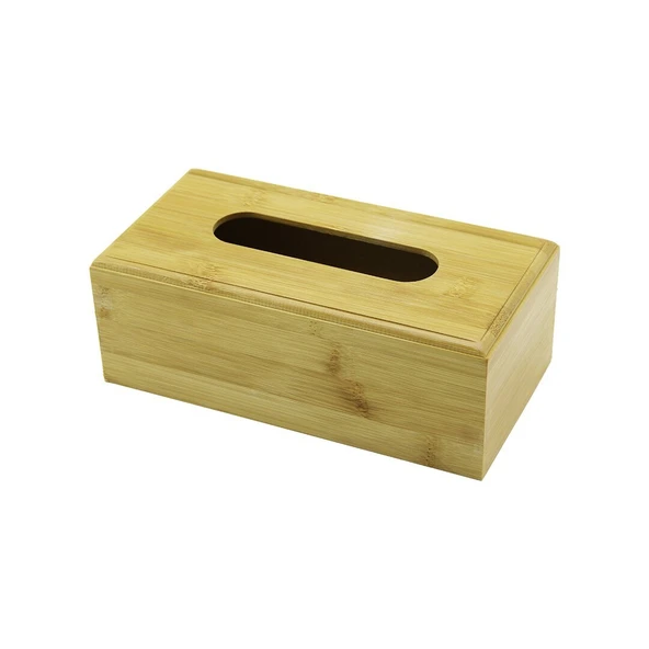 AHŞAP - BAMBU PEÇETELİK KUTU 11.6 X 22.8CM ALT KAPAKLI = KAYAR KANALLI - AÇ-KAPA (5232) - 1