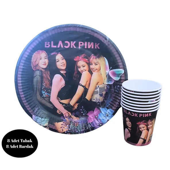 Blackpink Karton Tabak Bardak 8 li Set - 1
