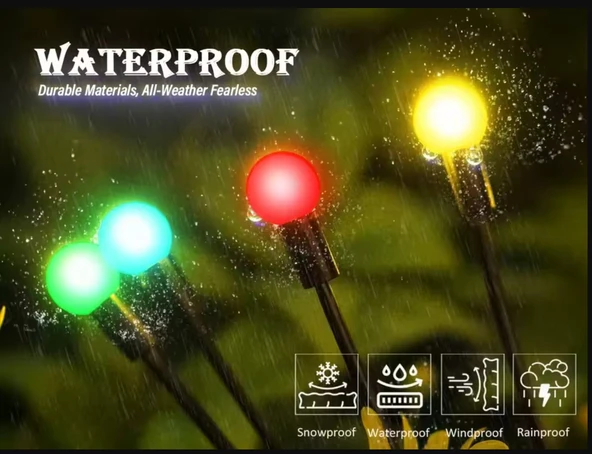 SOLAR 8 TOP ÇOK RENKLİ ATEŞ BÖCEĞİ LED BAHÇE AYDINLATMA SOLAR RGB BAHÇE SÜSÜ - 6