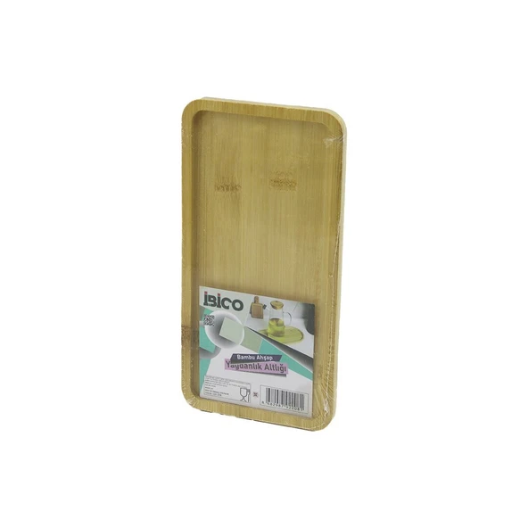 DİKDÖRTGEN AHŞAP BAMBU YAĞDANLIK ALTLIK MİNİ TEPSİ 12 X 23.4 X 0.8CM (5232) - 1