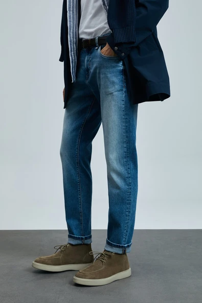 Lufian 111200188 Alesso Smart Jean Erkek Pantolon Slim Fit Erkek Kot Pantolon - Resim 5