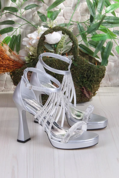 Fort 356092 Soft Biye Taşlı Platform Taban Topuklu Kadın Ayakkabı - Resim 12