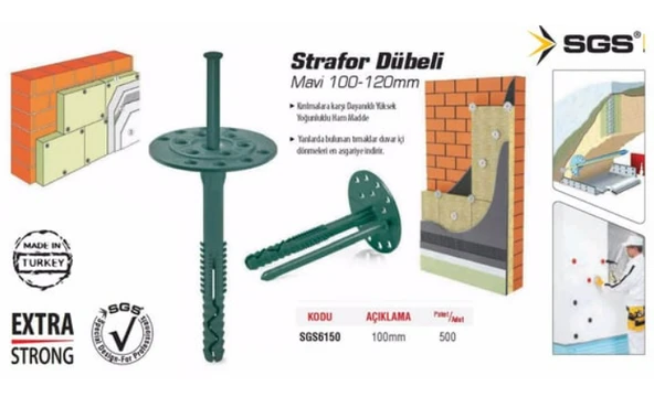 SGS STRAFOR DÜBELİ 100mm (500 ADET) - 2