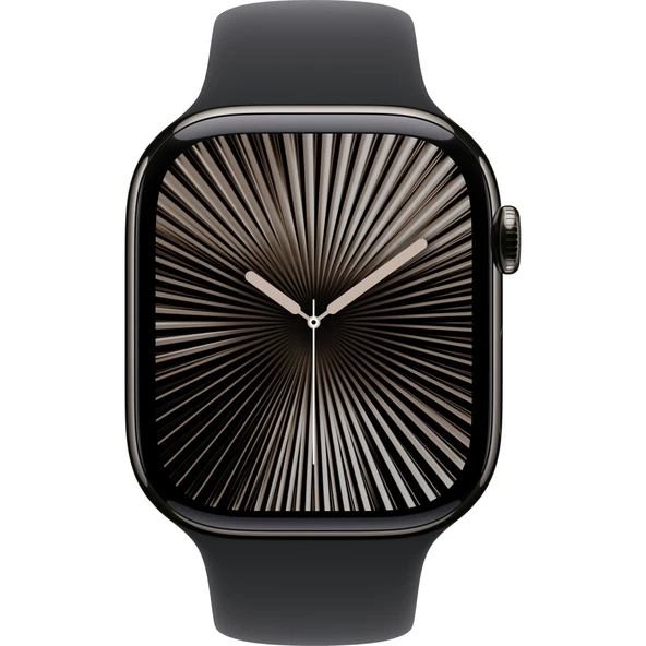 Apple Watch Series 10 GPS + Cellular, 42 mm Arduvaz Titanyum Kasa ve Siyah Spor Kordon - S/M - 2