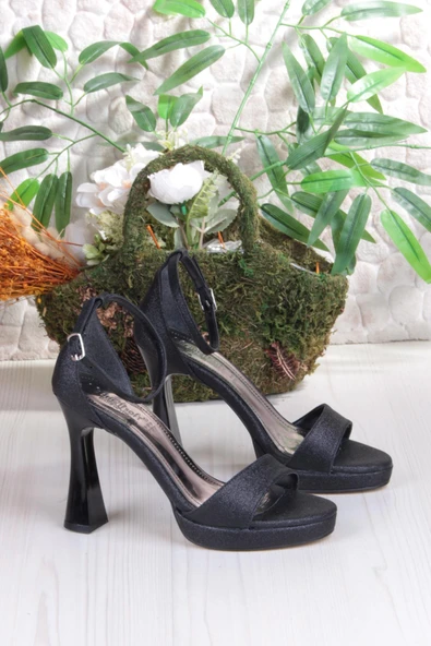 Fort 356086 Soft Simli Platform Taban Topuklu Tek Bant Kadın Ayakkabı - Resim 5