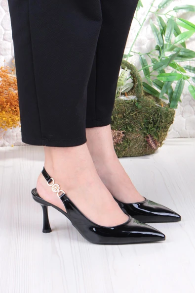 Fort 129-1122 Fls Rugan Önü Kapalı Arkası Açık Topuklu Kadın Ayakkabı - Resim 3