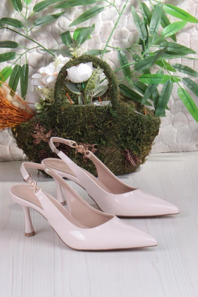 Fort 129-1122 Fls Rugan Önü Kapalı Arkası Açık Topuklu Kadın Ayakkabı - Resim 12