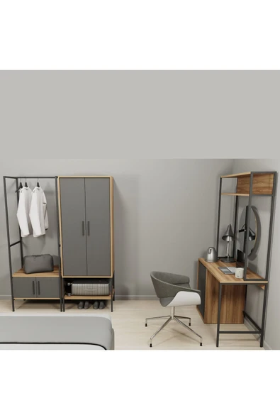 Lagomood Modulago Maxi Otel Mobilya Takımı Antrasit Ceviz - 3