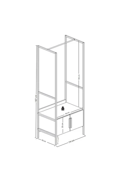 Lagomood Modulago Otel Portmanto Antrasit Ceviz - Resim 4