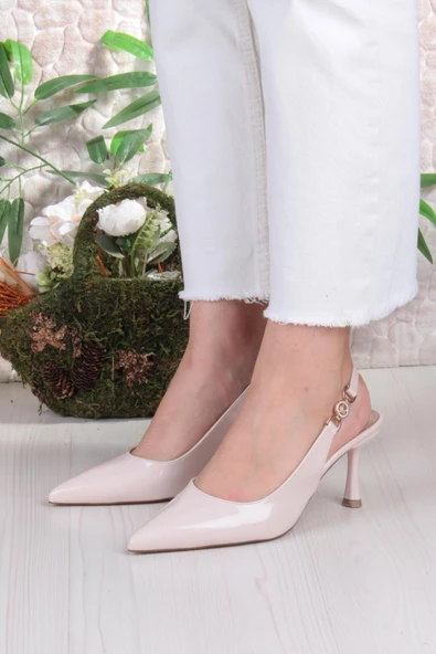 Fort 129-1122 Fls Rugan Önü Kapalı Arkası Açık Topuklu Kadın Ayakkabı - Resim 9