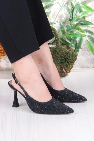 Fort 042-363 Fls Taş Baskılı Önü Kapalı Arkası Açık Topuklu Kadın Ayakkabı ürün görseli