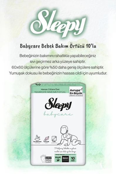 5 AL 4 ÖDE Sleepy Babycare Bebek Bakım Örtüsü 10'lu ve Rosie Pamuk Hediye - 2