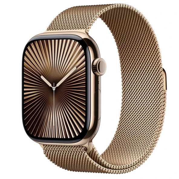 Apple Watch Series 10 GPS + Cellular 42mm Altın Rengi Titanyum Kasa ve Altın Rengi Milano Loop - 4