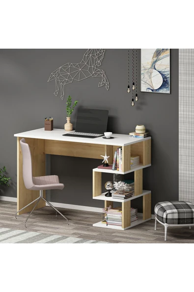 CENEYRA DARDANOS ÇALIŞMA MASASI SAFİRMEŞE-BEYAZ - 5