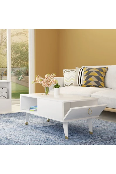 CENEYRA DELUX KAPAKLI ORTA SEHPA BEYAZ - 2