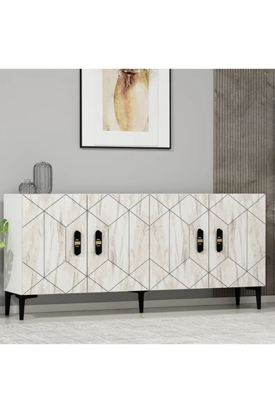 CENEYRA KA150 ASOS KONSOL, TV SEHPASI ANTRASİT-EFES MERMER - 2