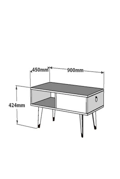 CENEYRA DELUX KAPAKLI ORTA SEHPA SİYAH MERMER-BEYAZ - 7