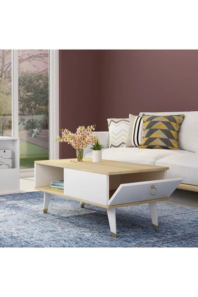 CENEYRA DELUX KAPAKLI ORTA SEHPA SAFİRMEŞE-BEYAZ - 2