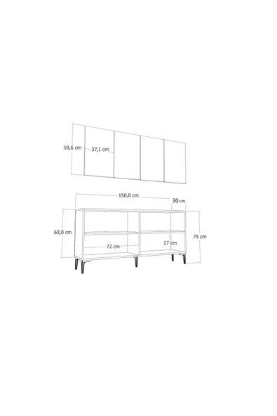 CENEYRA KA150 ASOS KONSOL, TV SEHPASI ANTRASİT-EFES MERMER - 8