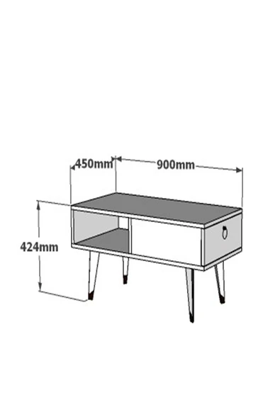CENEYRA DELUX KAPAKLI ORTA SEHPA CEVİZ-BEYAZ - 7
