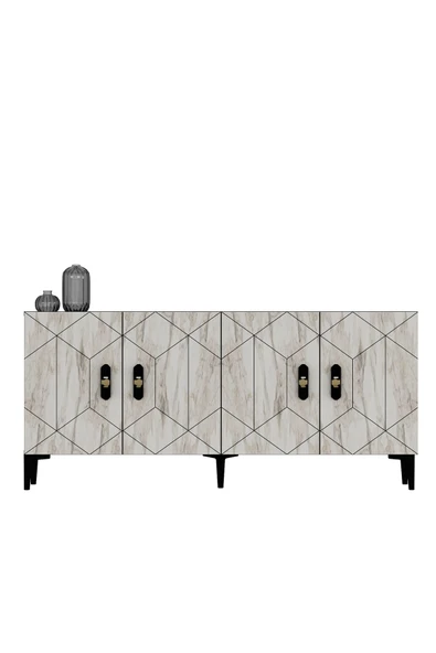 CENEYRA KA150 ASOS KONSOL, TV SEHPASI BEYAZ-EFES MERMER - 7