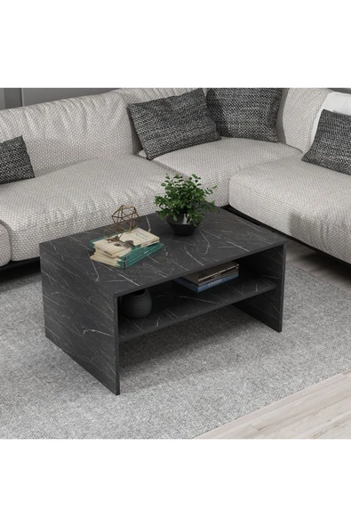 CENEYRA APOLLON ORTA SEHPA SİYAH MERMER DESEN