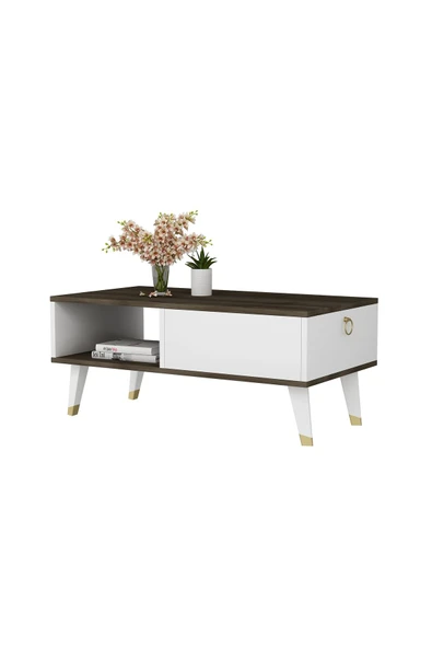 CENEYRA DELUX KAPAKLI ORTA SEHPA CEVİZ-BEYAZ - 3