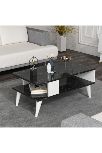 CENEYRA AYLA ORTA SEHPA SİYAH MERMER-BEYAZ - 2