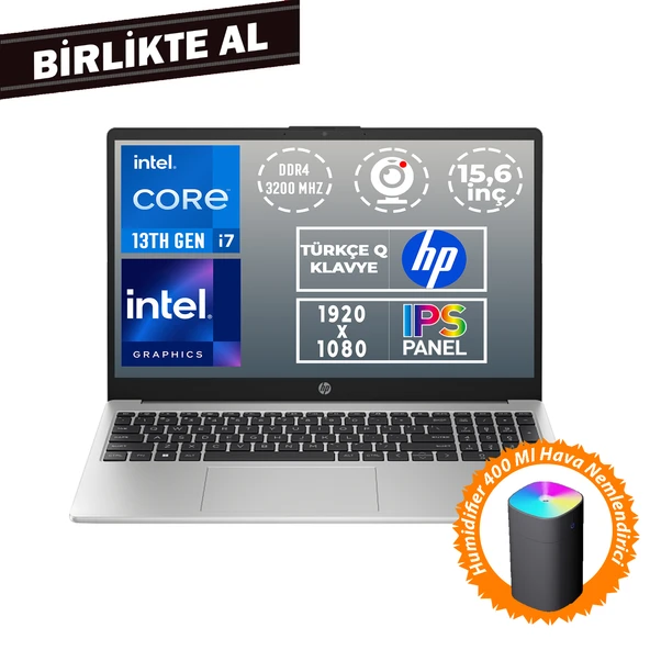 HP 250 G10 i7-1355U 32GB 512GB SSD 15.6" FHD Freedos + Hava Nemlendirici B2PH1ES 038