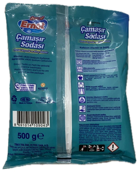 ERNET ÇAMAŞIR SODASI 500GR - Resim 2