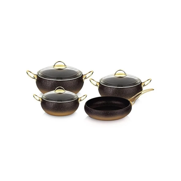 Granit 7 Parça Tencere Seti Gold 3023 - Resim 2