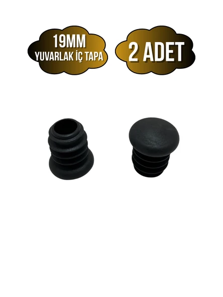Yuvarlak Demir Profil İç Tapa Geçme Plastik Ayak Geçme Koruma Plastiği(19MM)(SİYAH) Siyah 19mm SİYAH - 2 ADET ürün görseli 1