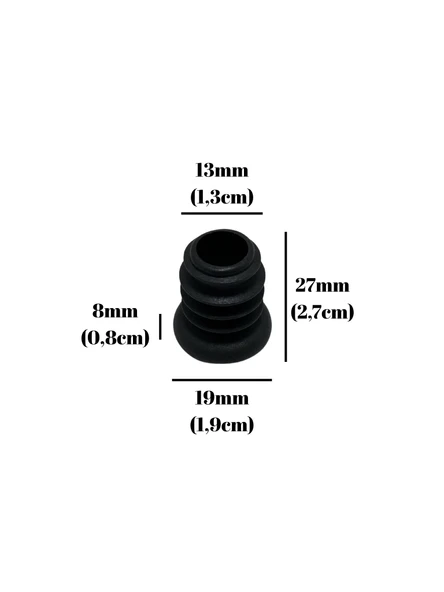 Yuvarlak Demir Profil İç Tapa Geçme Plastik Ayak Geçme Koruma Plastiği(19MM)(SİYAH) Siyah 19mm SİYAH - 2 ADET - Resim 5