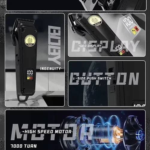 Kemei KM-2372 Profesyonel Saç Kesme Düzeltici Berber Makinası - 2