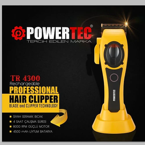 Powertec TR-4300 Saç Tıraş Makinesi - Mükemmel Saç Kesimi İçin Güçlü ve Pratik