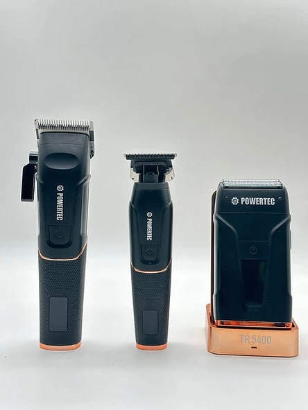 Powertec TR-5400 3'lü Set Saç,Sakal,Ense,Vücut,Günlük Bakım Seti