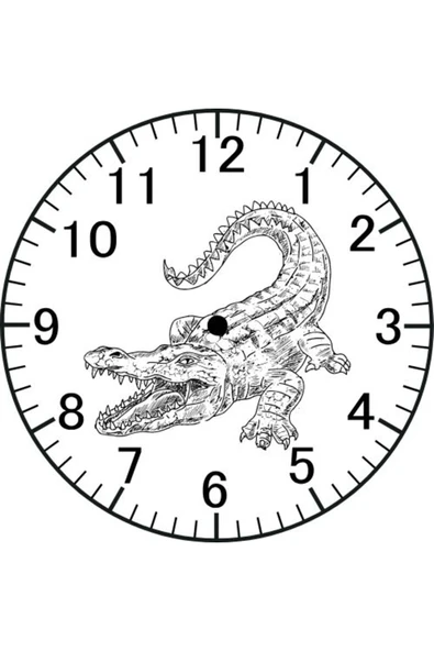 Özcan Tasarım Timsah Model Duvar Saati - Timsah Saat ürün görseli