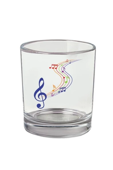 Özcan Tasarım Müzik Baskılı Viski Bardağı - Notalı Bardak ürün görseli