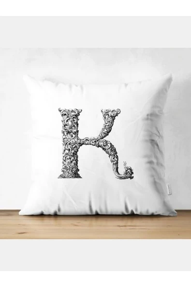 Özcan Tasarım K Harfi Kırlent Kılıfı - K Harfli Yastık Kılıfı ürün görseli