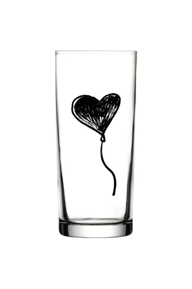 Özcan Tasarım Kalp Baskılı Rakı Bardağı - Kalpli Rakı Bardağı ürün görseli