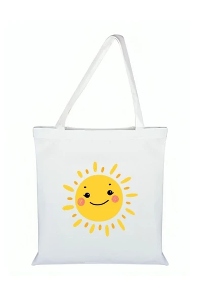 Özcan Tasarım Güneş Baskılı Bez Çanta - Güneşli Çanta ürün görseli