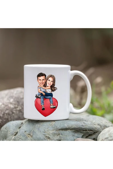 Özcan Tasarım Kişiye Özel Bardak - Karikatür Bardak - Sevgili Bardağı ürün görseli