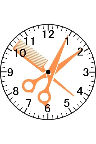 Özcan Tasarım Berber Saati - Erkek Kuaförü Saati ürün görseli