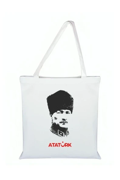 Özcan Tasarım Atatürk Model Bez Çanta - Atatürklü Çanta ürün görseli